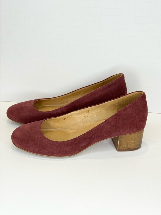 Madewell Shoes - Madewell Ella Pumps Wood Heel Women's Size 6 Round Toe Suede Burgundy